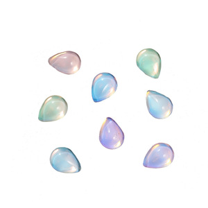 Strass en verre cristal en forme de goutte d'eau, dos plat, irisé, pour décorations d'ongles, accessoires de bijoux DIY, colorés et scintillants - Product Image 5