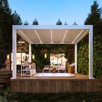 Pergola bioclimatique motorisée moderne en aluminium pour extérieur BREALU