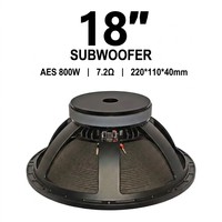 Haut-parleur audio professionnel large bande de 18 pouces, 250 W, haute puissance, pour système de sonorisation KTV, conférences et musique d'ambiance