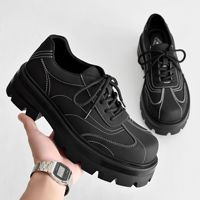 Chaussures Derby pour hommes haut de gamme, à bout carré, antidérapantes, respirantes, à semelle épaisse, avec effet de volume pour les pieds larges