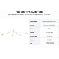 Serge Mouille Plafonnier un Luminaire de Luxe Moderne Laiton Aluminium Araignée Bras Luminaire Usine Vente en Gros OEM ODM Commande en Gros
