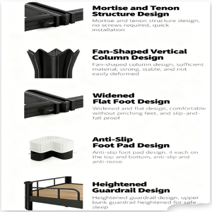 Çift Katlı Yataklar Modern Ranza Çocuk Ranzası Metal Ranza Çocuklar İçin Metal Çift Katlı Ranza Ranza Yatakları - Product Image 5