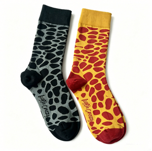 Chaussettes longues décontractées à motif dessin animé, chaussettes de compression pour coureurs en plein air, avec bordures à motif léopard décontracté, logo sous le pied pour le sport - Product Image 1