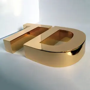 High Quality Decoration Metal Gold Letters Stainless Steel Sign Metal Wall Signs