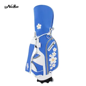 Large Capacity Waterproof Customized Logo Nylon Mirror PU Golf Bag With Wheels