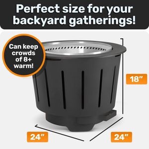 Modern Large Wood Burning <b>Smokeless</b> Fire Pit with Stainless Steel Construction Removable Ash Pan Portable Design for Outdoor Use - Product Image 4