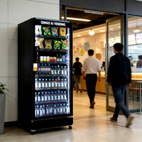 Distributeur automatique de bonbons Qingo avec écran tactile 7 pouces, en acier galvanisé, capacité de 495 bouteilles, refroidissement par compresseur, SDK, paiement par carte de crédit