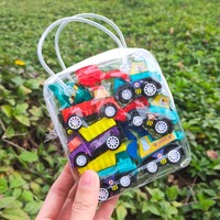 Set de 6 Carritos de Juguete de Metal y Plástico a Fricción, Modelos de Camión de Bomberos y Taxi, Regalo para Niños y Juego Divertido para Niños