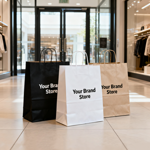 Hot bán dùng một lần nâu kraft túi giấy biểu tượng tùy chỉnh in thức ăn nhanh bánh đưa ra mua sắm quà tặng túi giấy với xử lý - Product Image 5