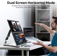 Écran d'extension d'ordinateur portable 15,6 pouces FHD 1080P IPS, double/triple moniteur 235 °   Écran rotatif détachable Plug & Play pour ordinateurs portables