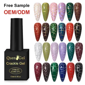 Quengel Gel Polish Cracking Nail Lacquer 15ml Base For UV Gel Varnish Quick Drying Nail Art Crackle Gel Polish