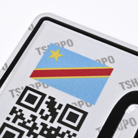 Plaque d'immatriculation de voiture en aluminium gaufré réfléchissant pour moto, Afrique Congo