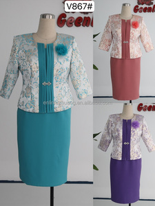 Formal Dresses Suit Two-Piece Customized Plus Size Anti-wrinkle Floral Pattern Painted Decoration <b>Women's</b> Church Business Dress - Product Image 2