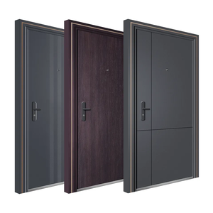 Puerta de doble capa de acero de seguridad exterior de fábrica con Columpio de vidrio de acero inoxidable puerta de entrada de fibra de vidrio moderna antirrobo - Product Image 6