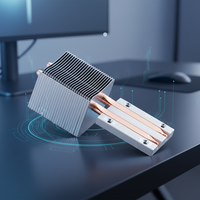 Radiateur CPU en aluminium personnalisé Yuanyang à ailettes zippées, roulement fluide, 22dBA, certifié ISO 9001, 4 broches pour boîtier d'ordinateur, directement de l'usine