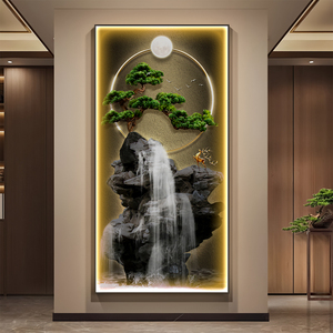 Arte de Pared con Tira de Luces LED de Paisaje de Flujo de Agua Moderno y Lujoso, Decoración de Pared Luminosa para Pasillo, Entrada y Hogar - Product Image 5