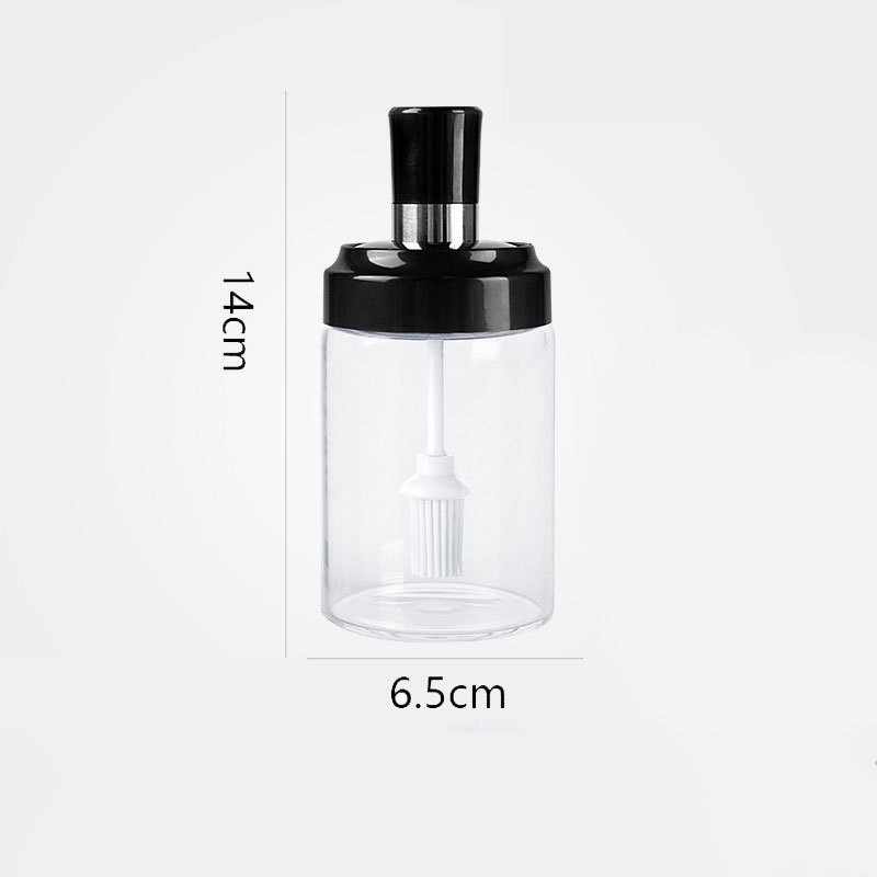 Transparent bottle with brush