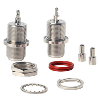 Conector Hembra Tipo N para Panel, Conector Coaxial RF a Prueba de Agua para Cable RG316 RG174 de 50 Ohmios