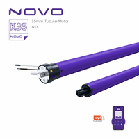 NOVO Motor Tubular Motorizado Recargable con Batería de Litio, Motor Bluetooth para Persianas Enrollables, Control por Aplicación Tuya desde el Teléfono, K35
