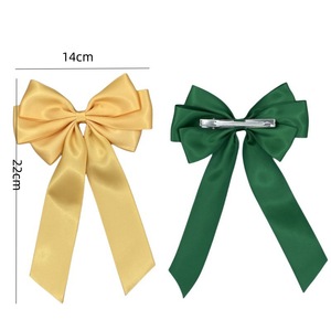 Grands nœuds pour cheveux de 14 cm pour filles, nœuds en ruban pour cheveux, pinces à cheveux avec longues queues, accessoires pour cheveux vintage pour femmes - Product Image 2