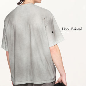 Camiseta Ligera de 160 Gramos para Hombre, Tejida, Transpirable, 100% Algodón, Cuello Redondo, Lisa, Casual, Hombros Caídos - Product Image 2