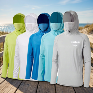 Sweat à capuche unisexe personnalisé avec logo, UPF 50, manches longues, couleur unie, anti-UV, vêtements de pêche, pull, protection solaire - Product Image 4