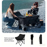 Chaise pliante d'extérieur pour le camping et le jardin, à dossier haut, avec rembourrage renforcé en acier au carbone, en tissu Oxford réglable sur trois positions, portable