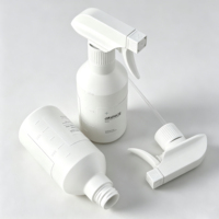 Bouteille pulvérisateur cylindrique en PE de 300 ml et 500 ml avec échelle graduée, pulvérisation rotative à 360°, jet de brume, pour le nettoyage et la désinfection domestiques