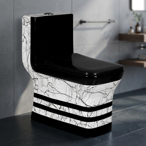 Inodoro de Cerámica de Una Pieza Vistaar Luxury Black Gold, Diseño Moderno de Doble Descarga y Montaje en el Suelo - Product Image 5