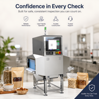 Máquina de Rayos X para Alimentos con PLC, 1 Año de Garantía, para Detección de Contaminantes Extranjeros: Metal, Vidrio, Cerámica, Piedras, Acero Inoxidable