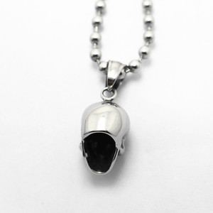 Yunnique – collier avec pendentif crâne chauve en acier inoxydable, bijoux de mode unisexes de style Punk - Product Image 1