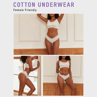 Braguitas de Algodón Acanalado Suave para Mujer con Encaje, Tiro Medio, Sexy, Transpirables, Ecológicas, Diseño Liso, Paquete de 9