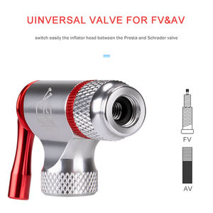 <span class=keywords><strong>Pompe</strong></span> à <span class=keywords><strong>CO2</strong></span> pour pneu de vélo, mini, en alliage d'aluminium, argent, 30-50 PSI, manomètre, valves Presta/Schrader, jeu de manchons (cartouches de <span class=keywords><strong>CO2</strong></span> non incluses) - Product Image 5