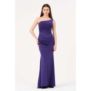 Haut en tricot violet uni décontracté pour femme DANS, coupe classique, col rond, confortable pour tous les jours, disponible en tailles 38-42 - Product Image 1