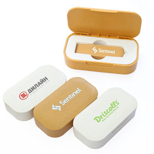 Zewei Classic Wheat Straw USB Flash Drive 3.0 ECO Box Memory Stick Wholesale Custom Logo Pendrive 64GB 2GB 16GB