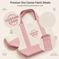 Tas Tote Mini Summer Boat, Tas Tote Kanvas, Tas Belanja Mini Katun Dengan Saku Resleting untuk Liburan dan Perjalanan
