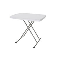 Table pliante en plastique moulé par soufflage de haute qualité, durable, réglable en hauteur, résistante aux intempéries, portable, pour l'extérieur, table d'étude