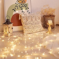 Guirlandes lumineuses LED en fil de cuivre à piles, étoiles colorées clignotantes, IP44, lumières féériques pour la décoration de fête, de chambre et de jardin