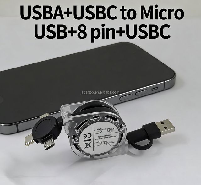 Customizable Logo 1M Stretch USBA Data Cord Mobile Phone Data Transmission and Usb-c Charging Cable
