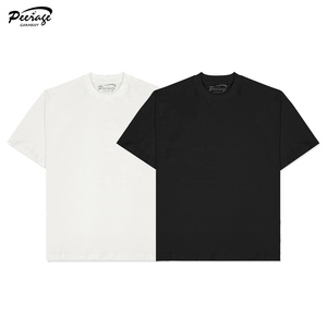 T-Shirt Noir Uni Vierge Personnalisé par le Fabricant à Imprimer, T-Shirt de Sport Homme/Unisexe en Coton Lourd 250 G/m² - Product Image 1