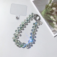 Chaîne de poignet portable en alliage de zinc avec perles de cristal scintillantes, sangle de téléphone durable, anti-perte, porte-clés de sac, pendentif pour téléphone portable