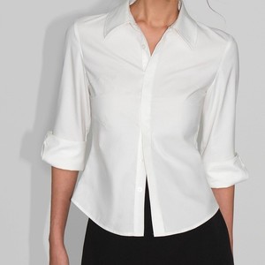 <span class=keywords><strong>Camicia</strong></span> da Lavoro <span class=keywords><strong>Bianca</strong></span> Tre Quarti per <span class=keywords><strong>Donna</strong></span>, <span class=keywords><strong>Slim</strong></span> <span class=keywords><strong>Fit</strong></span> Elasticizzata Ecologica, Fornitura Diretta dalla Fabbrica - Product Image 1
