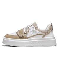 Chaussures décontractées tendance pour hommes, basses, à lacets, à semelle épaisse, augmentant la taille, respirantes, antidérapantes, en maille, pour étudiants, sport, blanches
