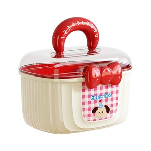 Portable Plastic Jewelry Storage Box Double Layer With Dividers Cartoon Design For Hair Accessories Desktop Organizer - Product Image 5