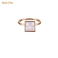 Cincin Moissanite Potongan Princess 1 2 3 Karat untuk Wanita, Perak Sterling 925, Set Batu, Desain Fashion Custom, Grosir Pabrik