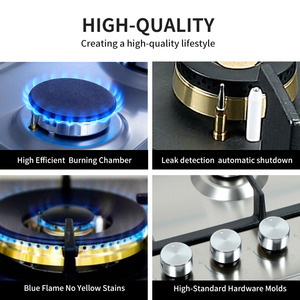 Appareil électroménager de cuisine, plaque en verre trempé, cuisinière à gaz encastrable à 5 brûleurs pour usage domestique - Product Image 6