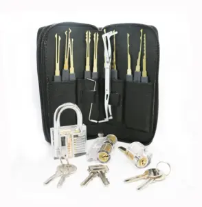 Hochwertige 24-teilige Schlosser zubehör Tool Lock picking mit 3 Stück Clear Practice Lock