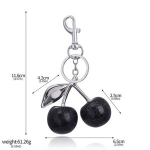 Crystal 3D Cherry Keychain Women Bag Pendants Beautiful Car Keychain Red Cherry <b>Charm</b> <b>Keyrings</b> Girl Gifts Keyholders - Product Image 4