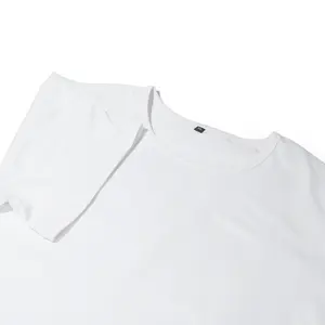 Großhandel weiße T-Shirts kunden spezifisches Logo Ernte tops einfarbige T-Shirts 100% Baumwolle Sublimation unbedrucktes T-Shirt für Damen, Herren und Kinder