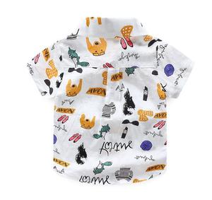 Chemises à manches courtes en coton doux pour enfants, imprimées de dessins animés, vente en gros pour l'été, pour garçons de 2 à 6 ans - Product Image 2